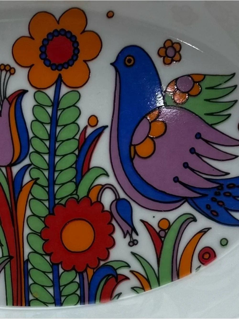 Royal Crown Paradise Porcelain Casserole Dish Birds Floral VTG 33-696 Ovenware